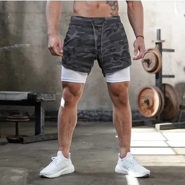 2 in 1 Men Casual Fitness Best Quick Dry Shorts