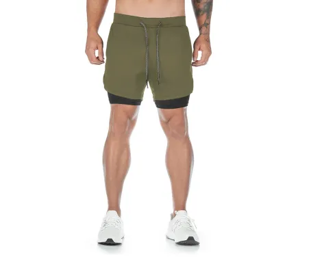 2 in 1 Men Casual Fitness Best Quick Dry Shorts