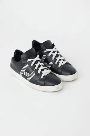 Black & White Leather Avantage Sneaker