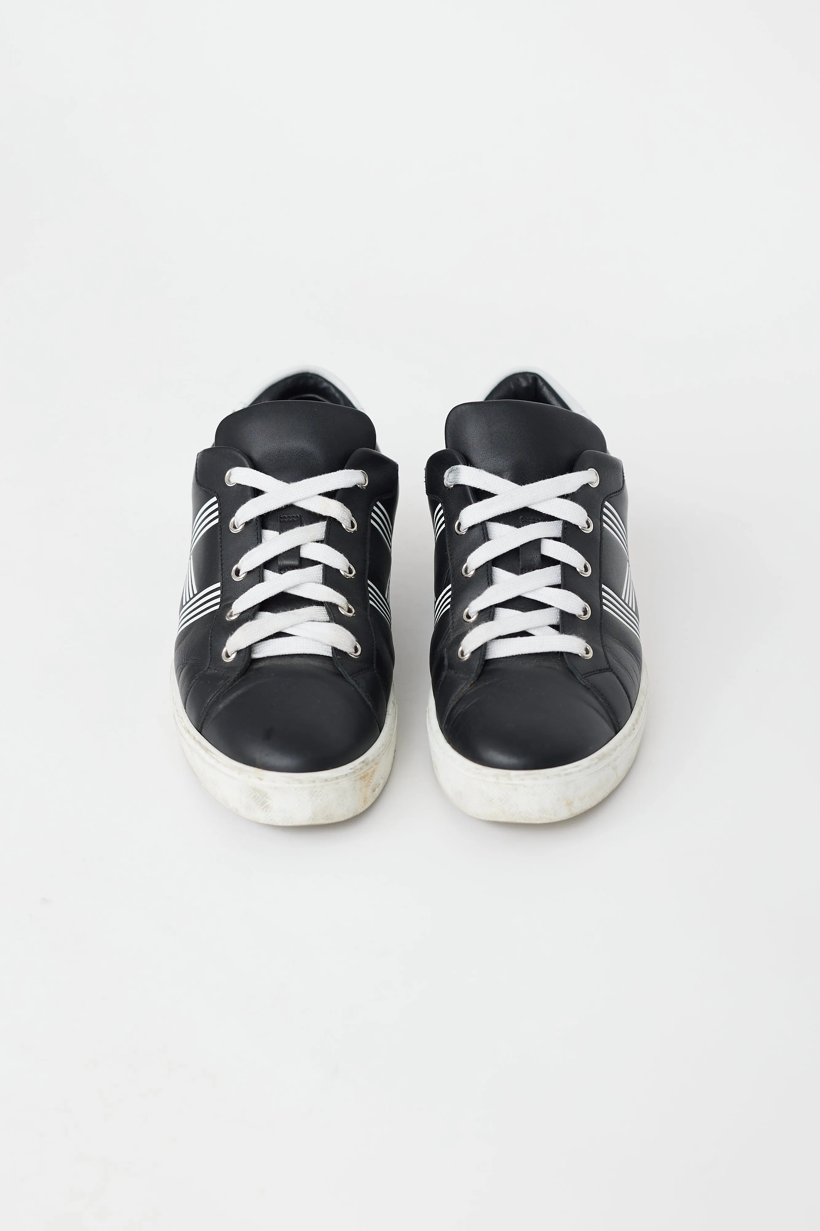 Black & White Leather Avantage Sneaker