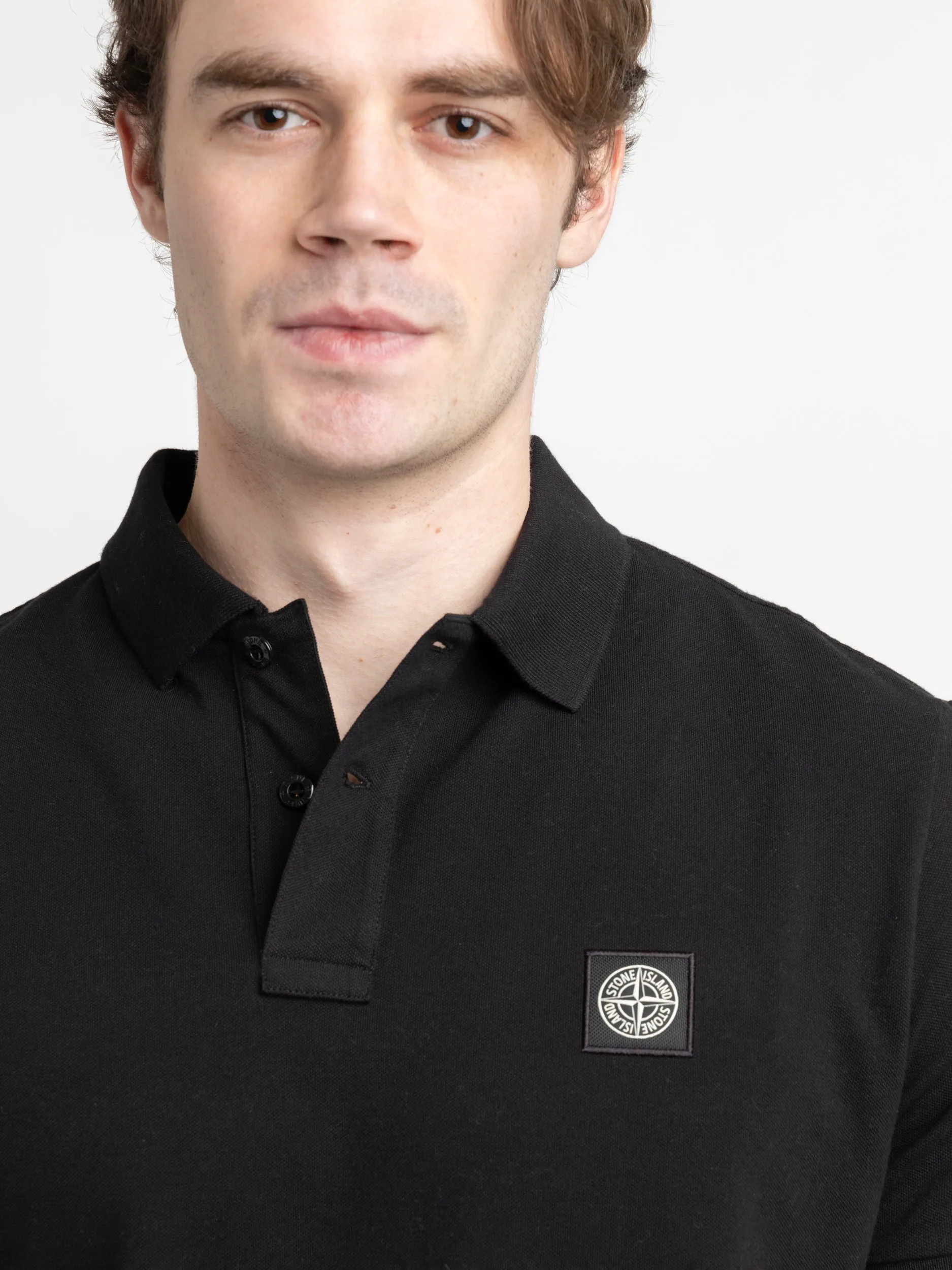 Black Short-Sleeve Polo