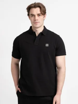 Black Short-Sleeve Polo