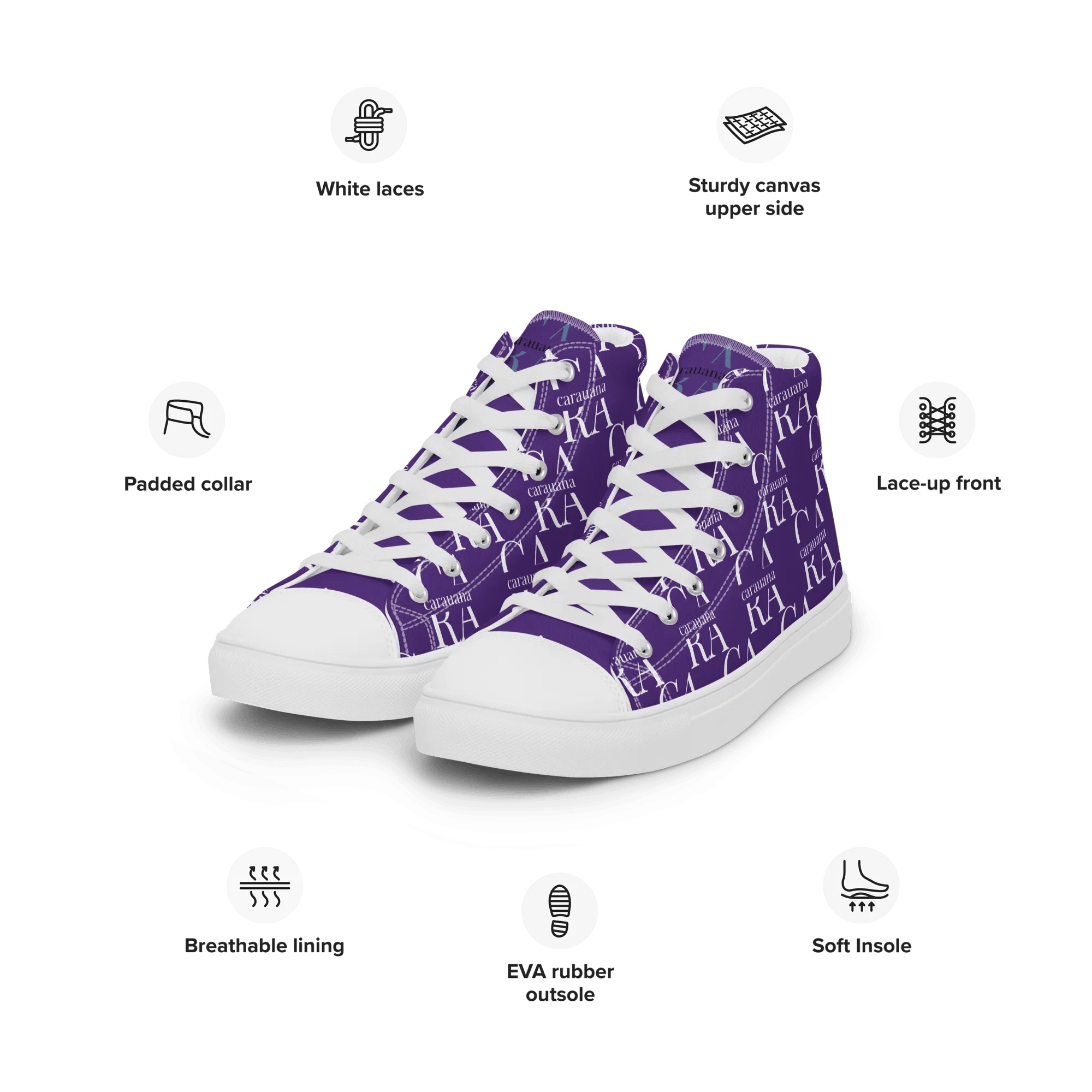 CARAUANA Hip Hop canvas shoes violet Branded