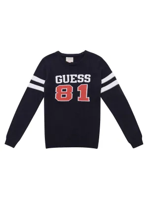 Eco Blue Varsity Logo Knit Jumper (7-16)