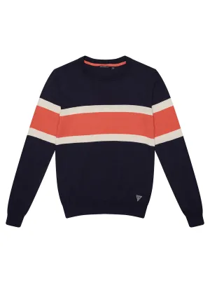 Eco Navy Blue Striped Knit Jumper (7-16)