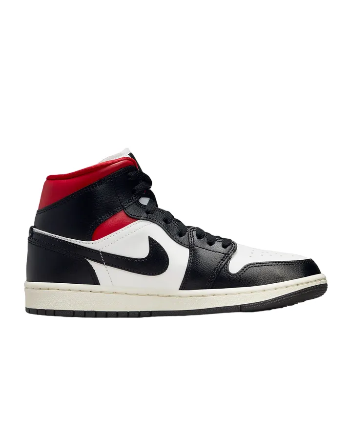 Jordan high sneakers shoe Alta Jordan 1 Mid BQ6472 061 black-red-white 