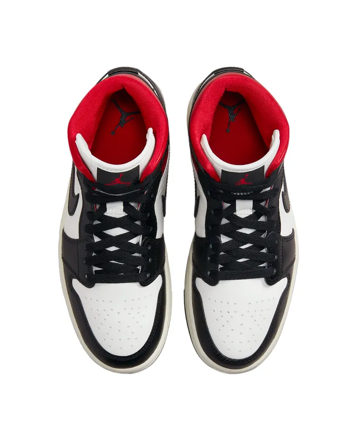 Jordan high sneakers shoe Alta Jordan 1 Mid BQ6472 061 black-red-white 