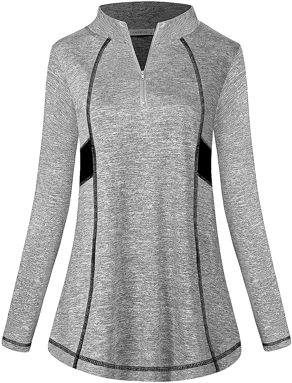 MOQIVGI Womens Long Sleeve Workout Tops Casual Sports Gym Yoga Running Half Zip Pullover