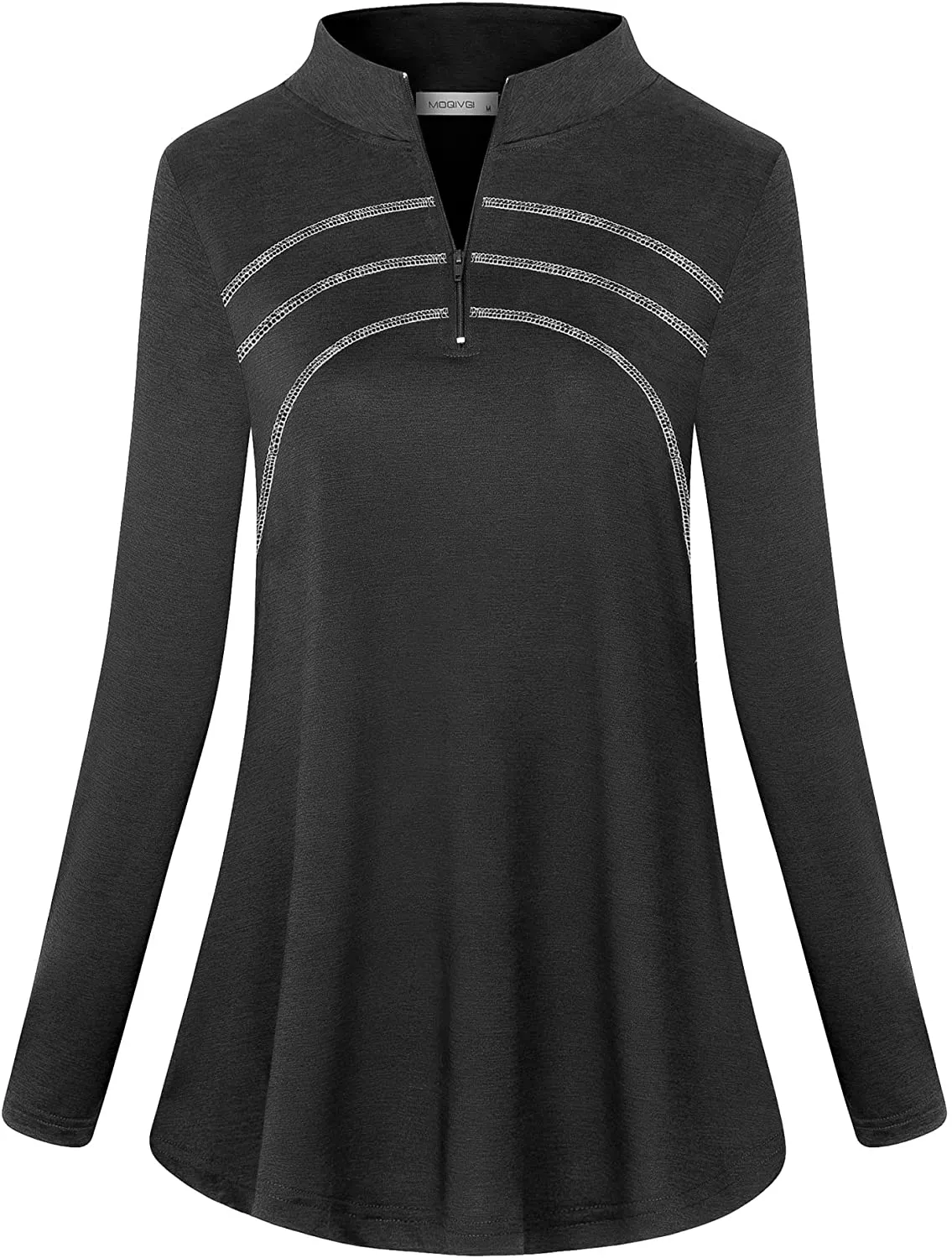 MOQIVGI Womens Long Sleeve Workout Tops Casual Sports Gym Yoga Running Half Zip Pullover