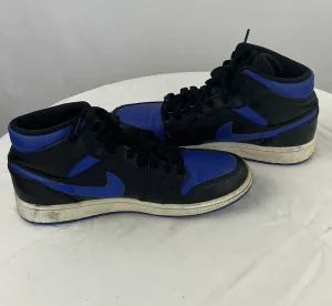 Nike Men's Air Jordan 1 Mid Hyper Blue/Black Basketball Sneakers Size 7.5