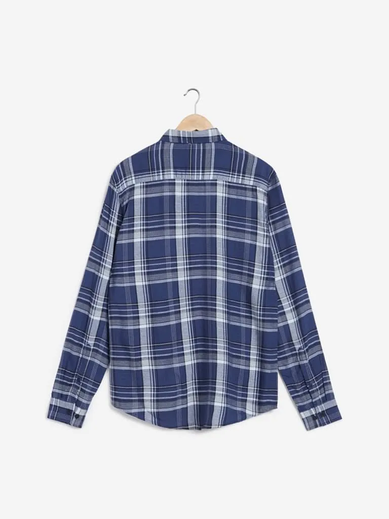 Nuon Indigo Checkered Slim-Fit Shirt