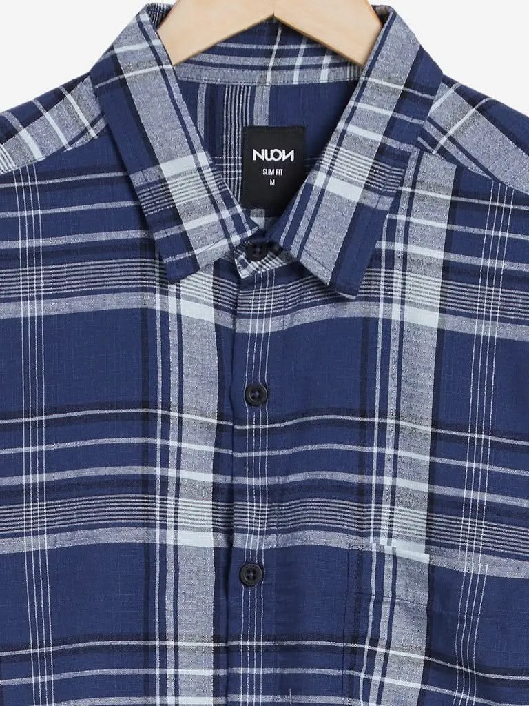 Nuon Indigo Checkered Slim-Fit Shirt