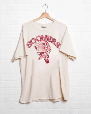 OU Sooners Football Run Off White Thrifted Tee