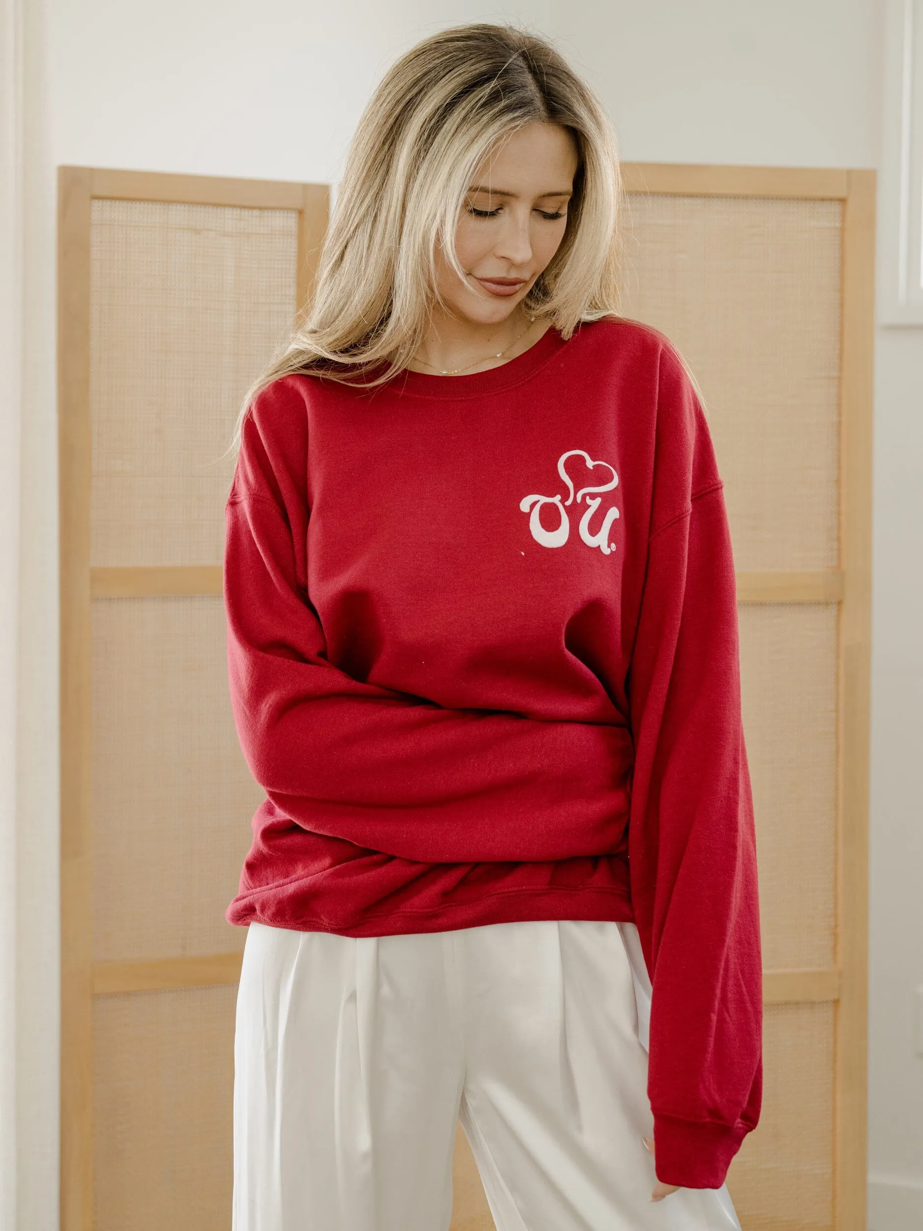 OU Sooners Lyric Puff Ink Crimson Sweatshirt