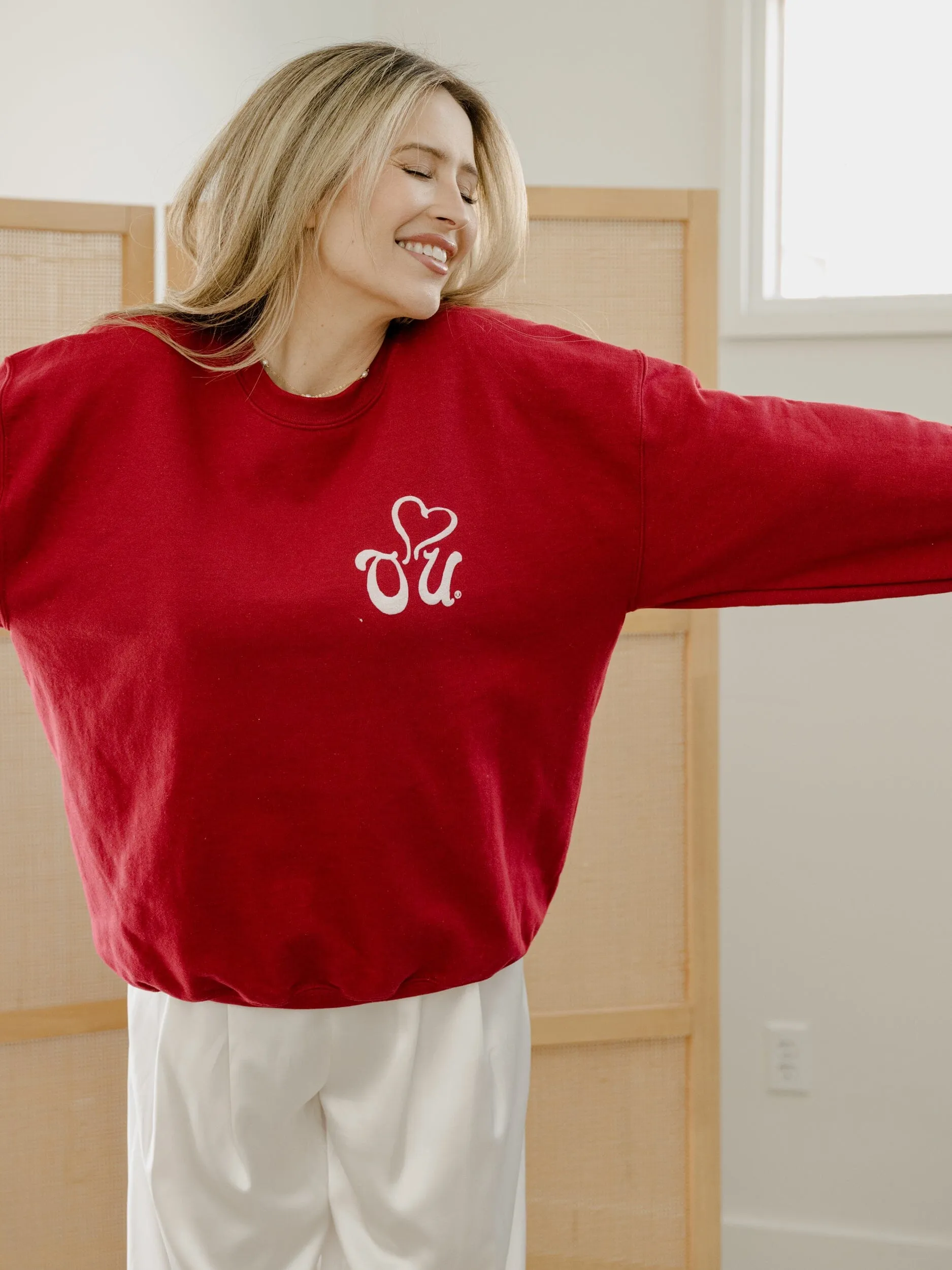 OU Sooners Lyric Puff Ink Crimson Sweatshirt