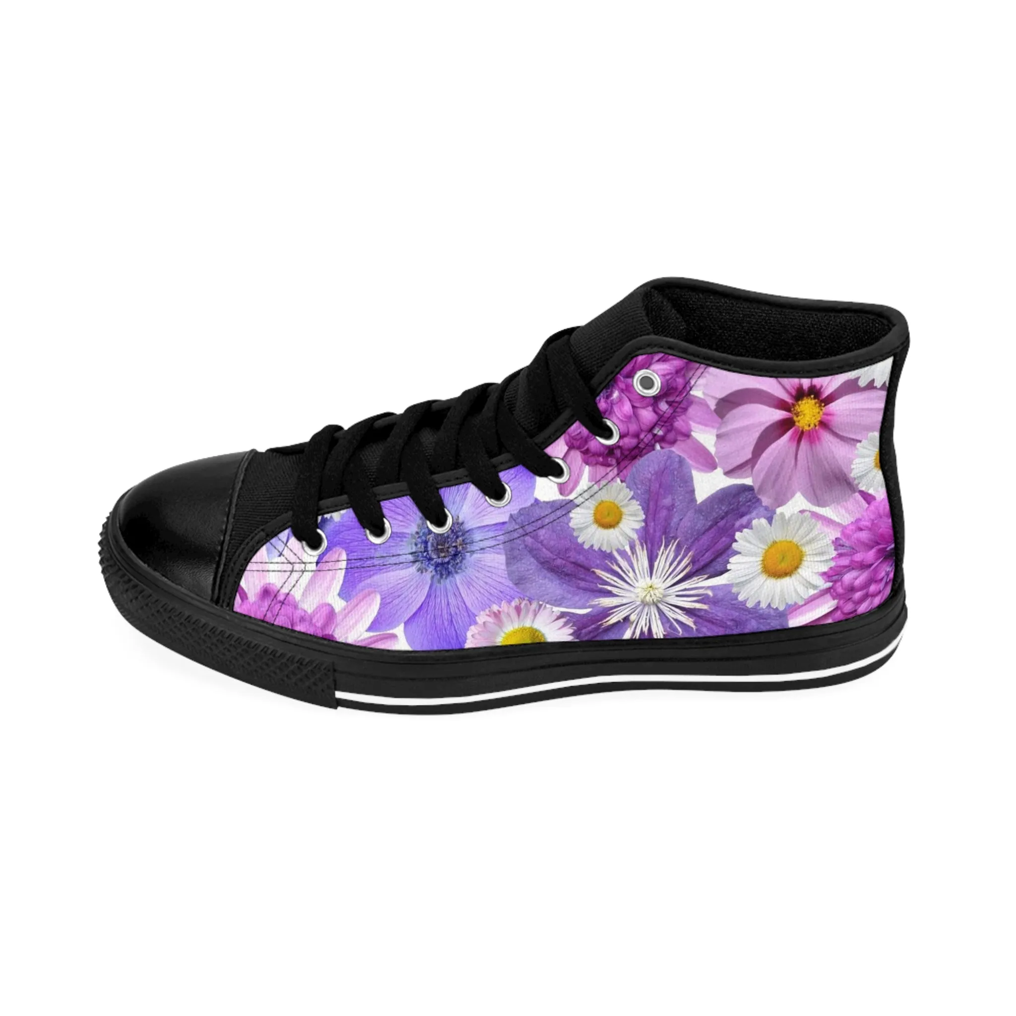 Purple Flowers - Inovax Women's Classic Sneakers