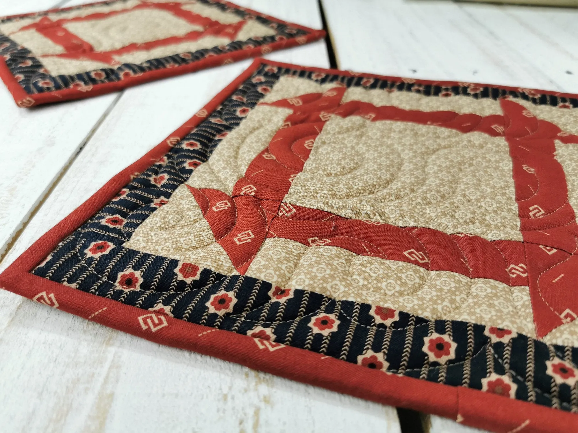 Quilted Potholders, set of two