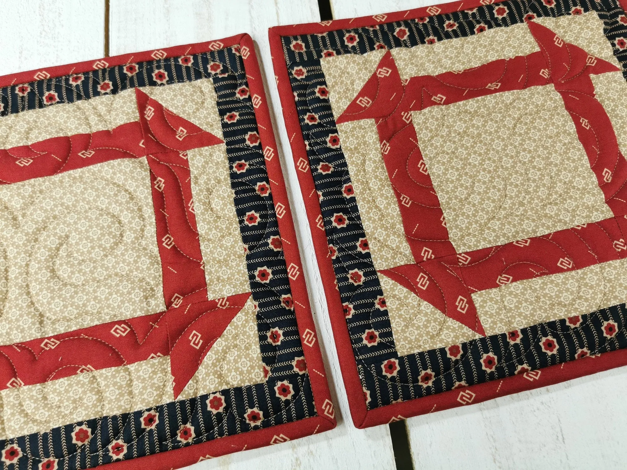 Quilted Potholders, set of two