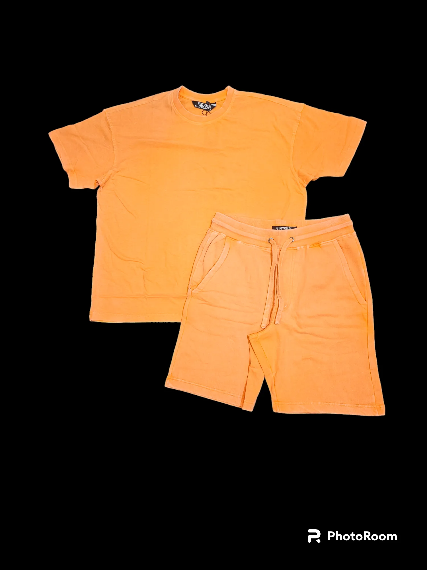 Rebel Minds Acid Washed Fleece Men Short Set Orange