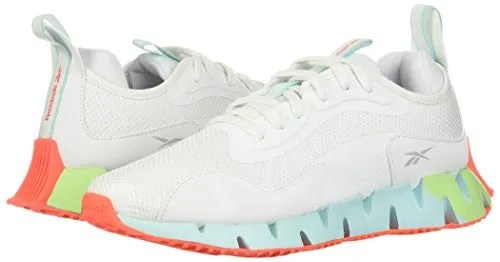 Reebok Women's Zig Dynamica Running Shoe, White/Neon Mint/Digital Glow, 6.5