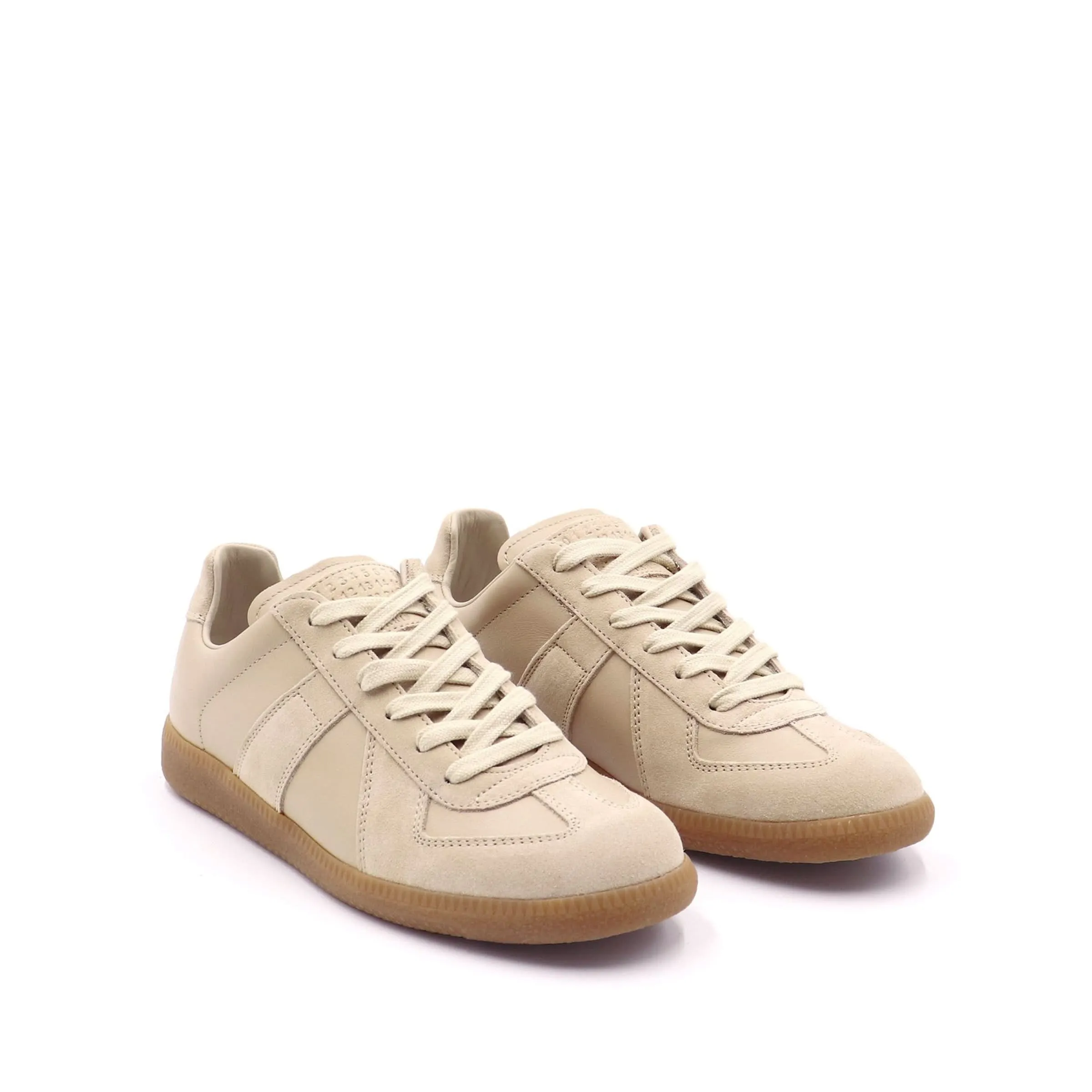 Replica Leather Sneakers in Ecru