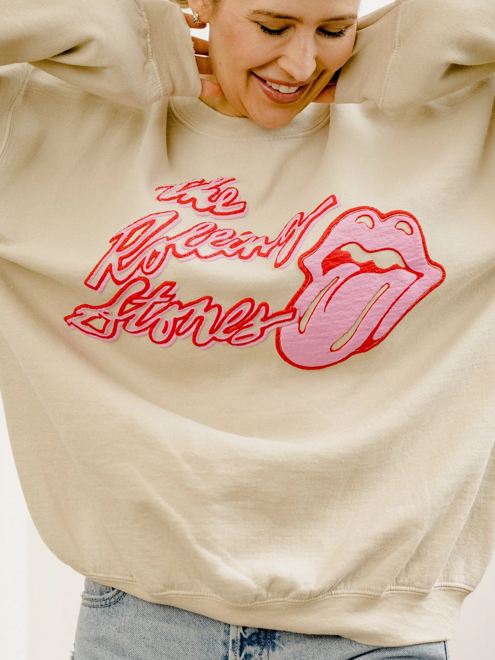 Rolling Stones Malibu Puff Ink Sand Thrifted Sweatshirt