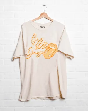 Rolling Stones Vols Go Big Orange Malibu Puff Ink Off White Thrifted Tee