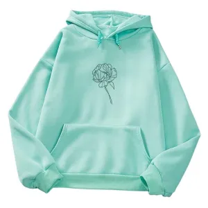 Simple Flower Outline Women's Hoodie: An everyday casual