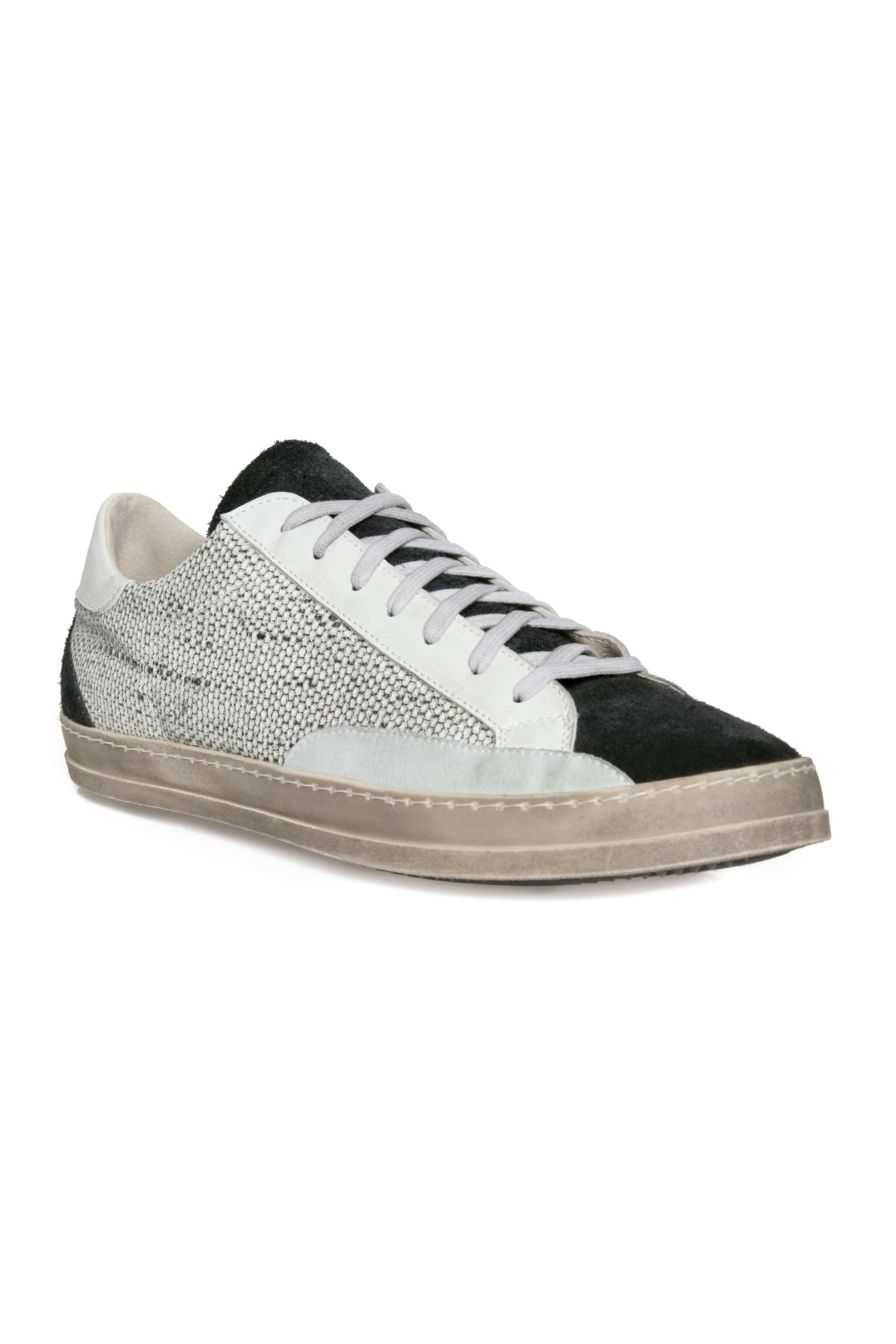 Sneaker in Bianco and Lamina Nera