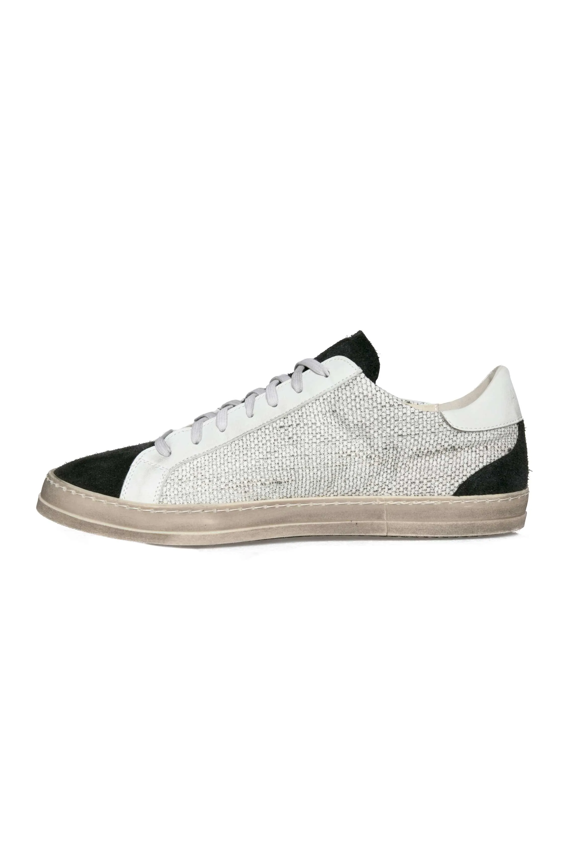 Sneaker in Bianco and Lamina Nera