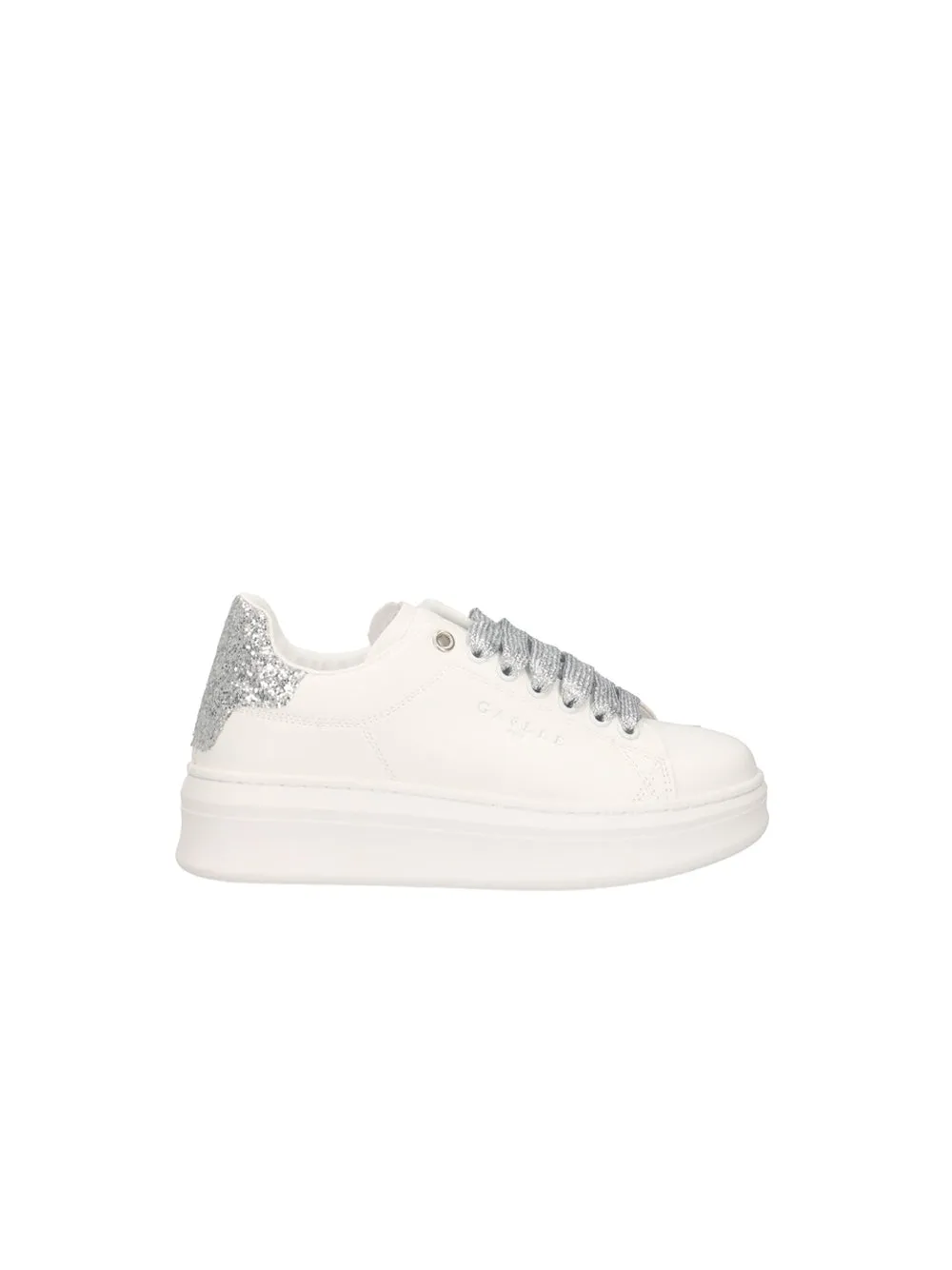 Sneakers Addict In Ecopelle Con Tallone Glitter - Argento