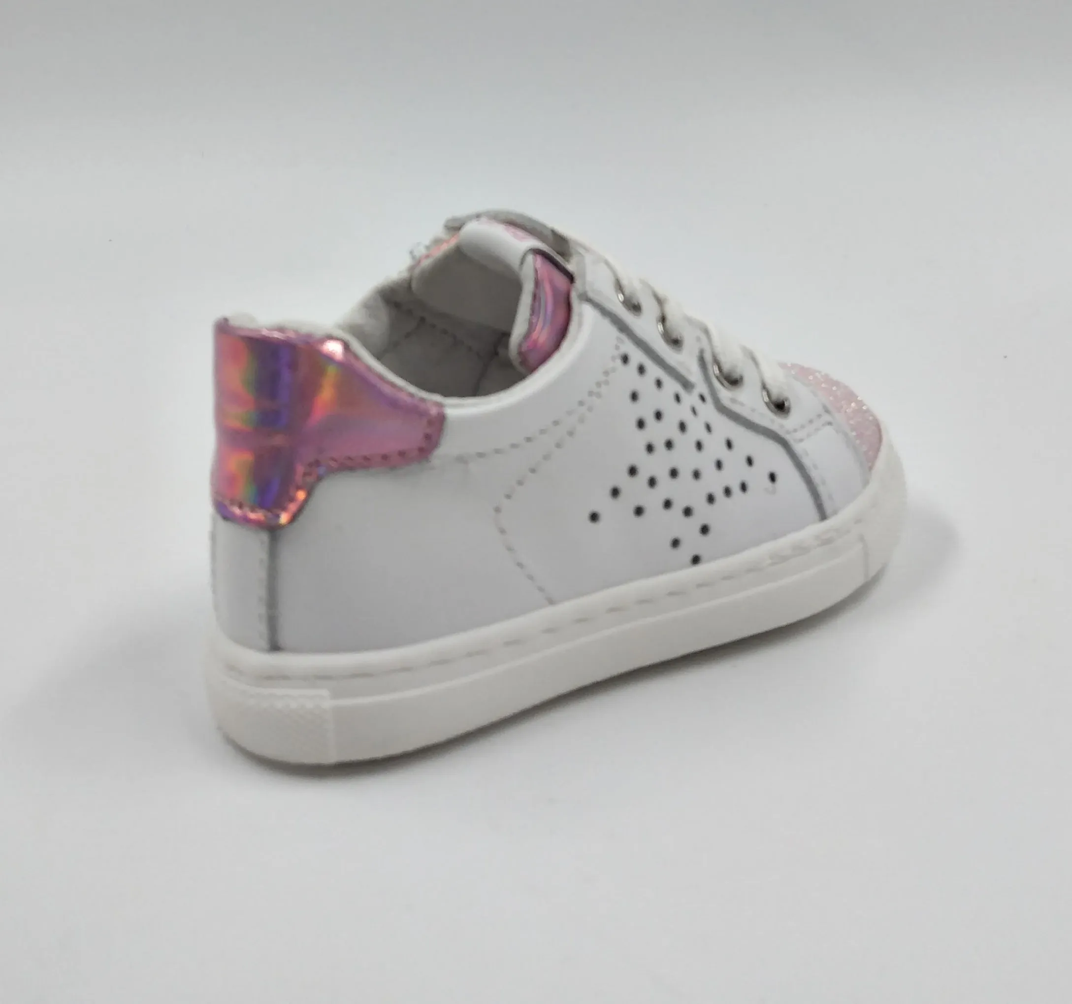 SNEAKERS BIANCO GLITTER ROSA