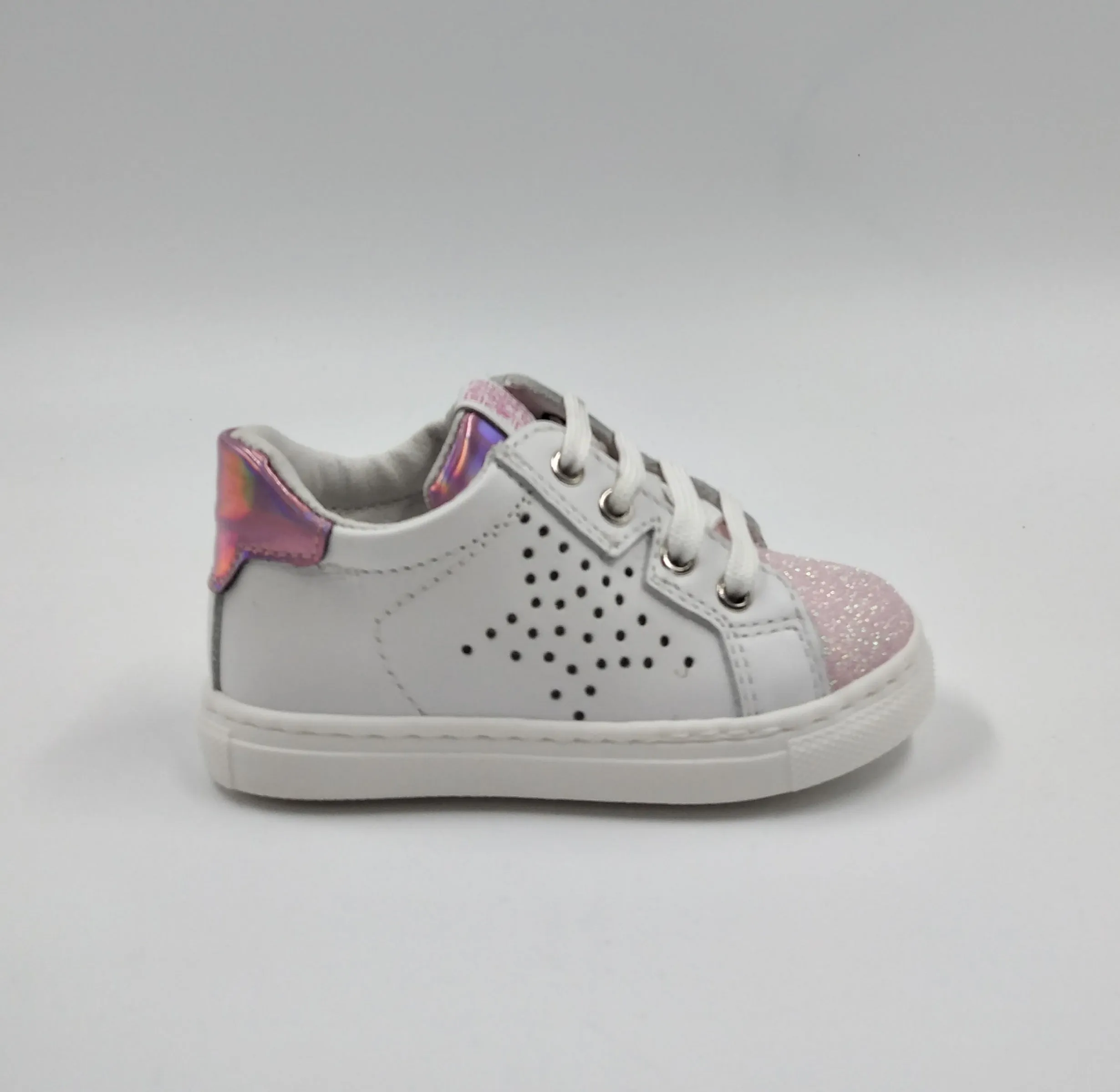 SNEAKERS BIANCO GLITTER ROSA