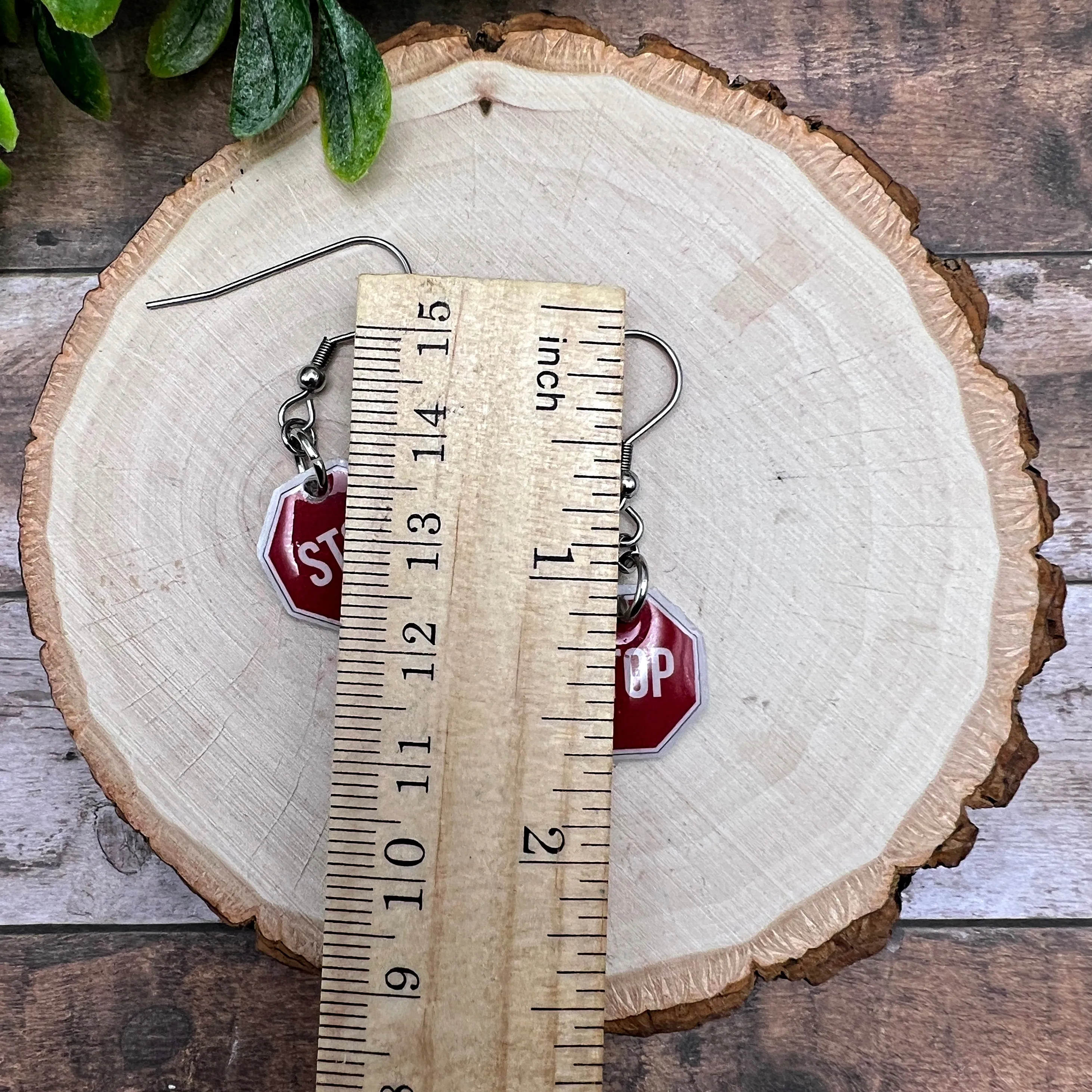 STOP Sign Dangle Earrings