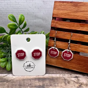 STOP Sign Dangle Earrings