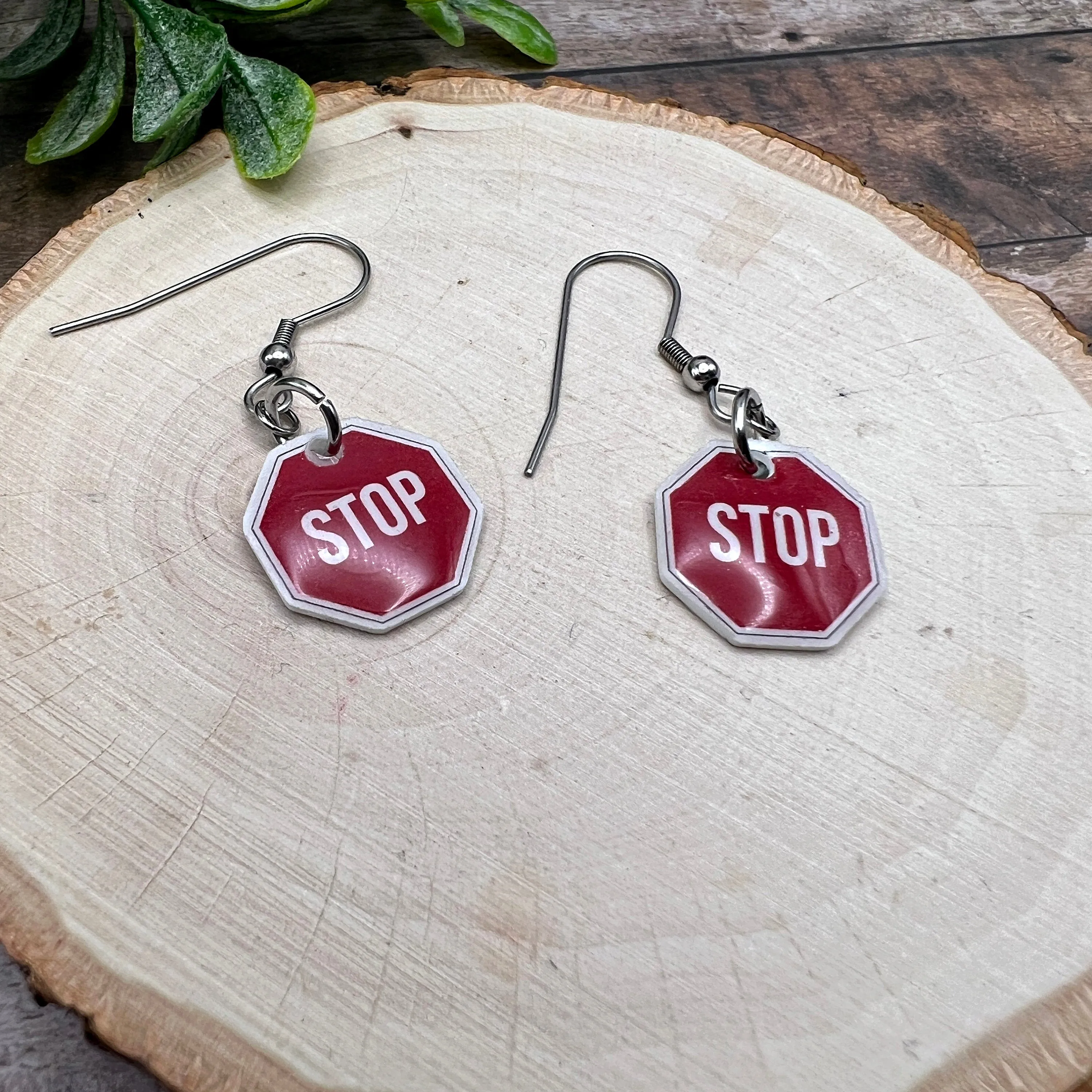 STOP Sign Dangle Earrings