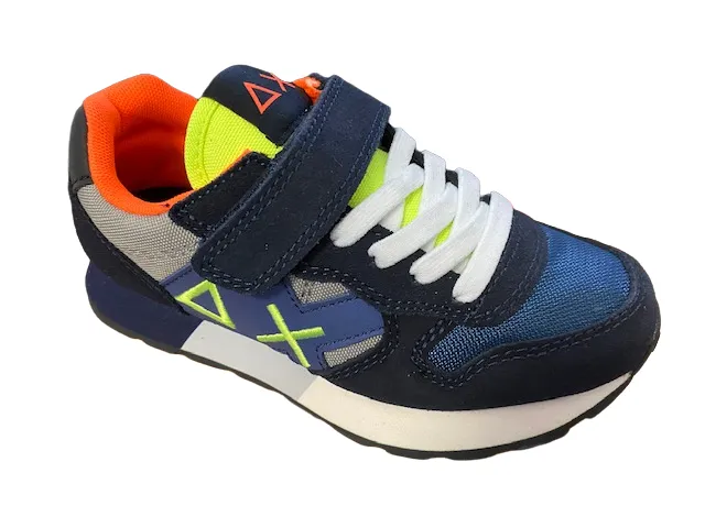 Sun68 boys' sneakers Jaky Fluo Z42315K 0734 navy blue-medium gray