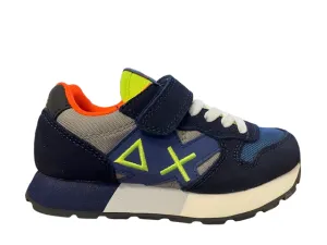 Sun68 boys' sneakers Jaky Fluo Z42315K 0734 navy blue-medium gray