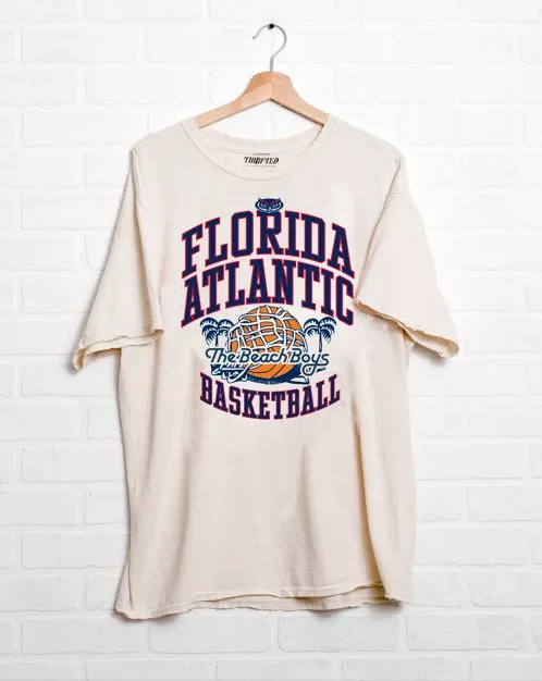 The Beach Boys Florida Atlantic University Basketball Net Off White Thrifted Tee