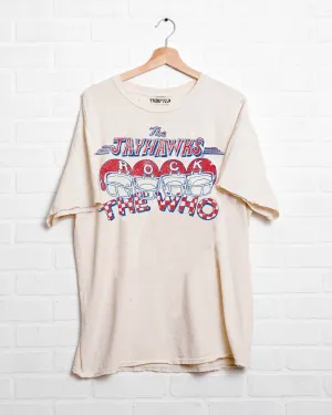 The Who KU Jayhawks Rock Off White Thrifted Tee