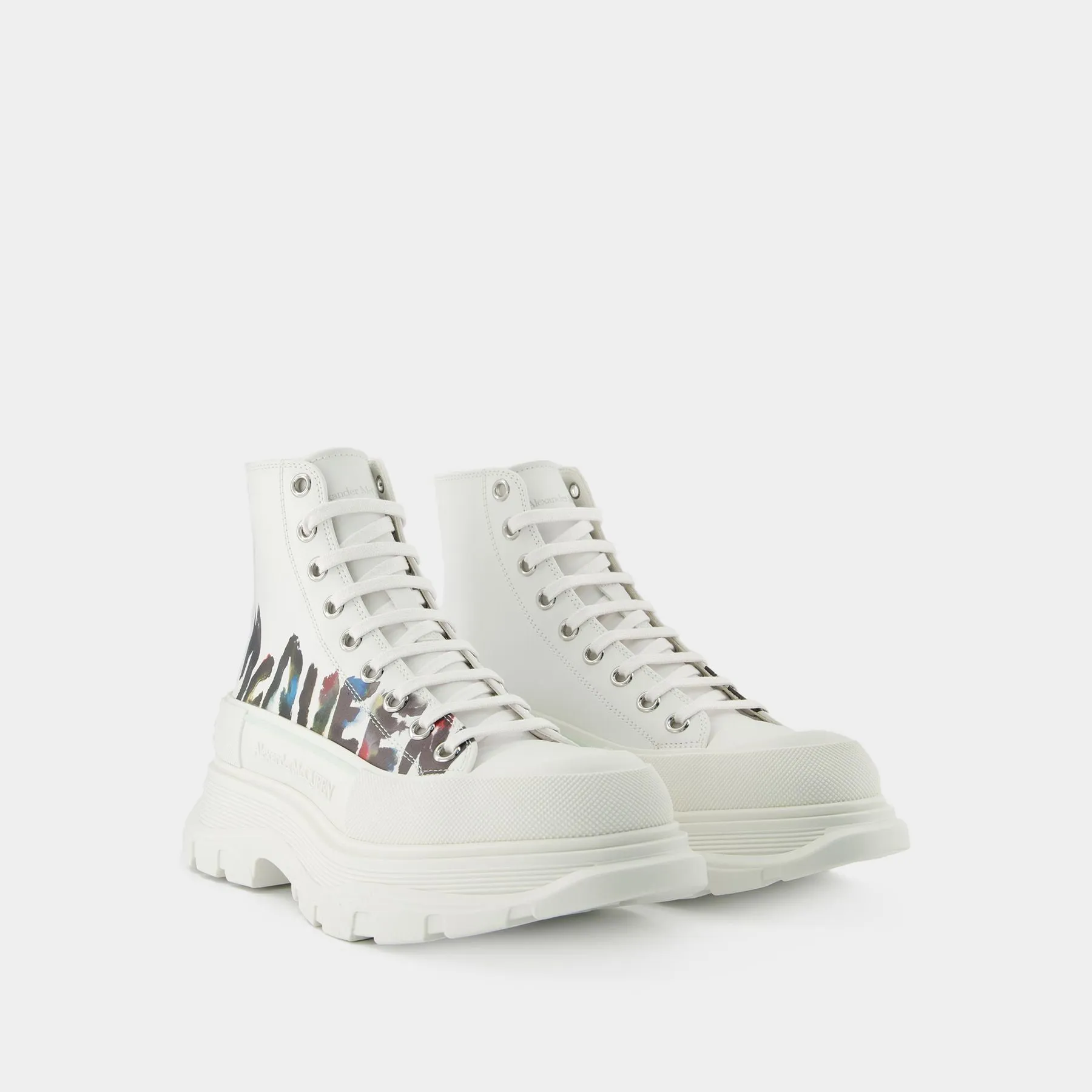 Tread Slick Sneakers - Alexander Mcqueen - White - Canvas