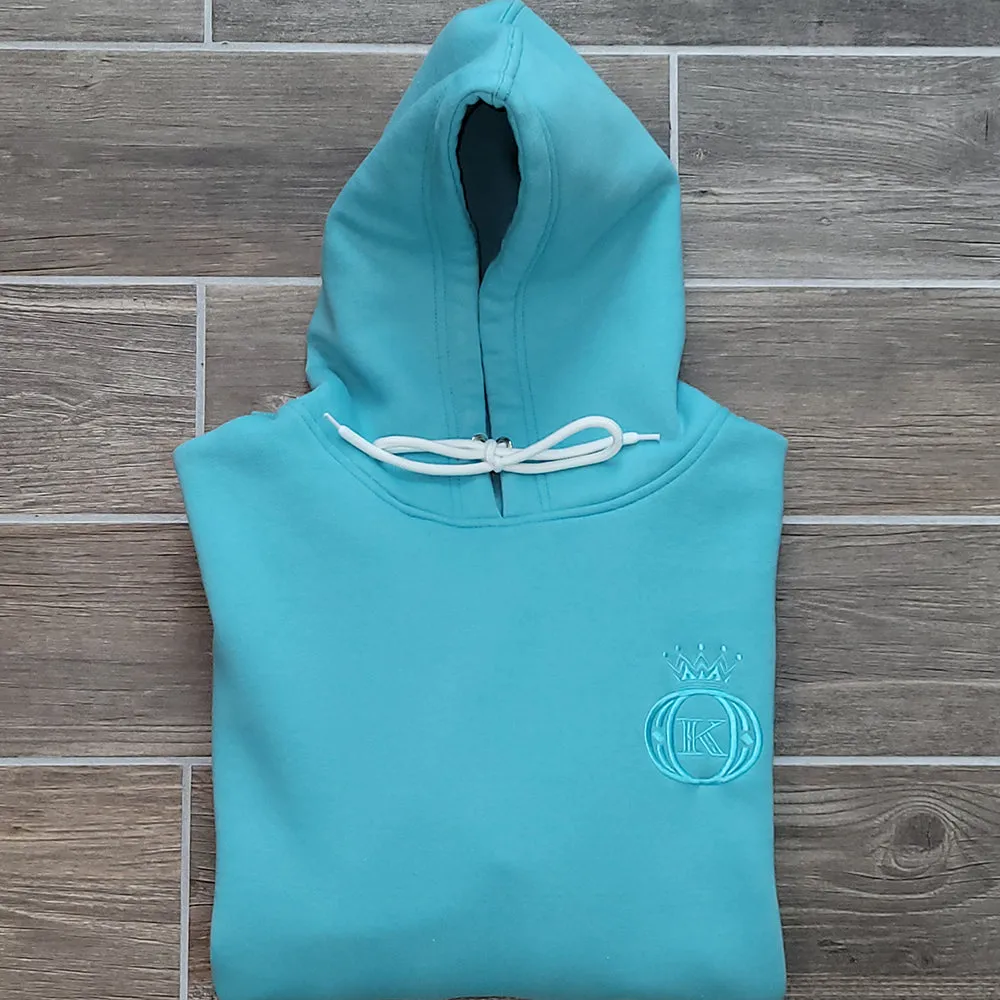 Turquoise Embroidered Hoodie Tracksuit