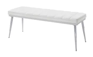 Weizor White PU & Chrome Bench