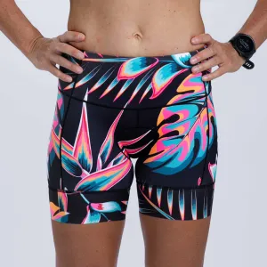 Womens LTD Triathlon 6 Inch Short - Koa Tropical