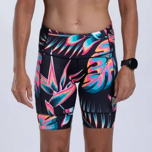 Womens LTD Triathlon 8 Inch Short - Koa Tropical